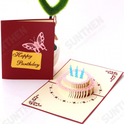1Pcs Vintage Cake Shape Greeting Cards Birthday Gift Decoration Card 1Pcs Vintage Cake Shape Greeting Cards Birthday Gift Decoration Card
