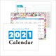 2021 Desktop Calendar Flower Colorful Daily Schedule Planner Double Coil Calendar Desktop Decorations 18 Sheets
