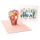 3D Mothers Day Cards Best Mom Flower Basket Paper Invitation Greeting Cards Anniversary Birthday Card Gifts for Mother Mom