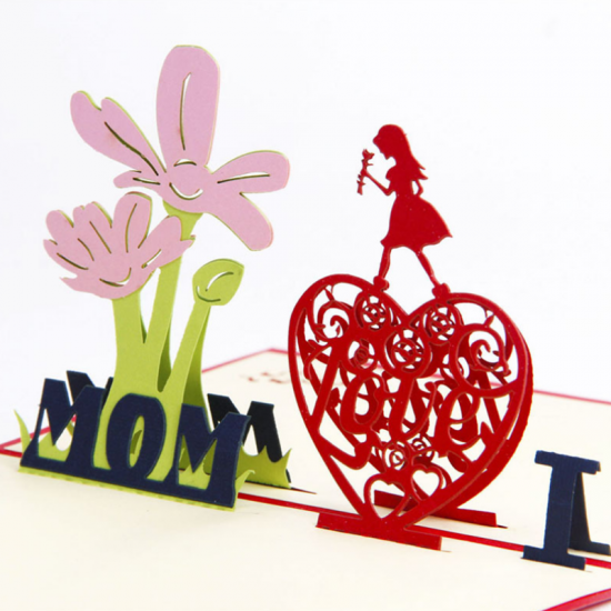 3D Stereoscopic Handmade Greeting Cards Mother's Day Holiday Wishes Card