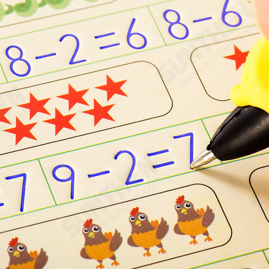4 Types Practice Writing Paste Numbers Letters Painting Arithmetic Exercise Book 4 Types Practice Writing Paste Numbers Letters Painting Arithmetic Exercise Book