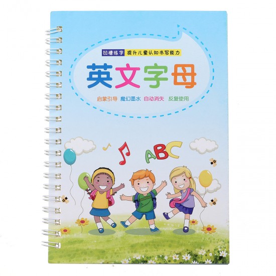 4 Types Practice Writing Paste Numbers Letters Painting Arithmetic Exercise Book