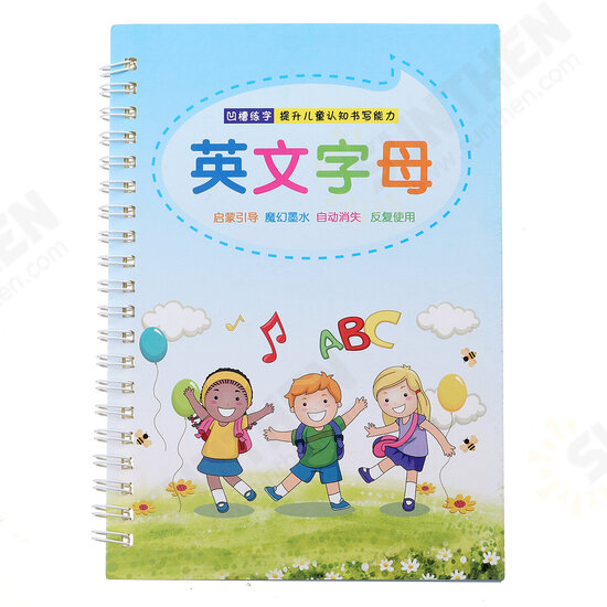 4 Types Practice Writing Paste Numbers Letters Painting Arithmetic Exercise Book