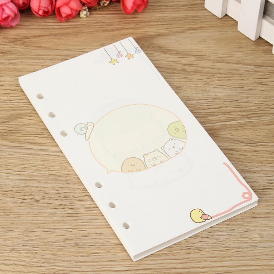 40 Sheets A6/A5 Colorful Spiral Notebook Inner Pages 6 Holes Loose Leaf Binder Paper