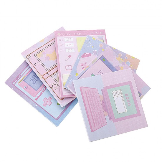 6 Pcs/pack Colorful Sticky Notes Cartoon Love Game Pad Sticky Memo Notes Gift Stationery Office Sticker School Supplies