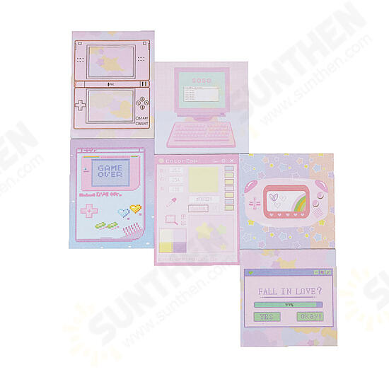 6 Pcs/pack Colorful Sticky Notes Cartoon Love Game Pad Sticky Memo Notes Gift Stationery Office Sticker School Supplies