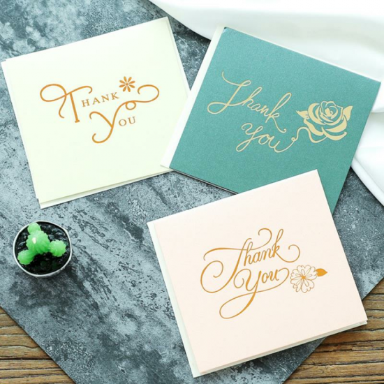 6Pcs Paper Thank You Greeting Cards Gift Decoration Card Greeting Card