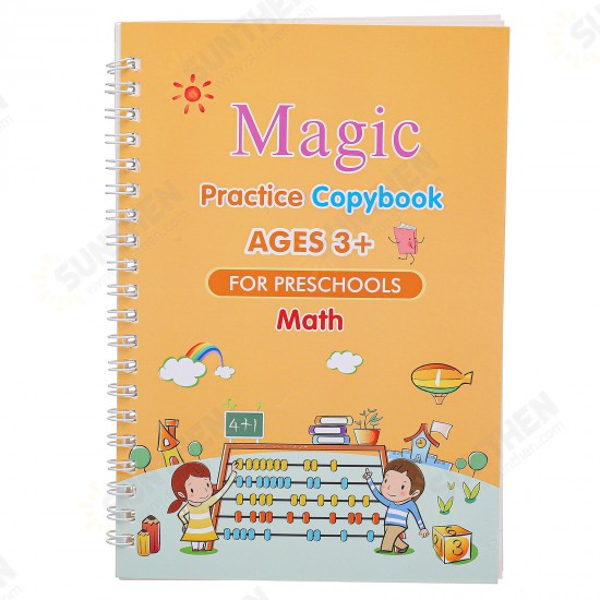 8pcs Magic Practice Copybook for Kids Chanarily English Magic Calligraphy Reusable Handwriting Copybook Writing Practice Book with Magic Pens