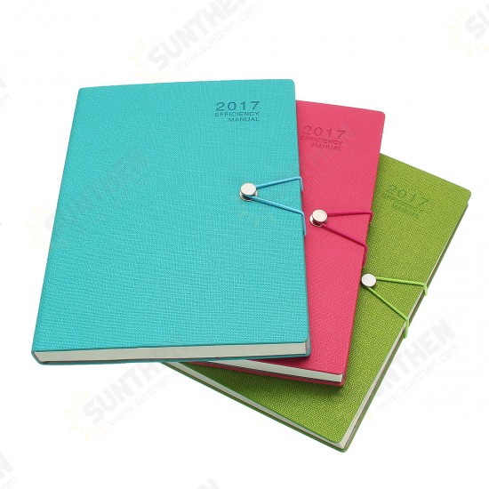 A4 Planner Synthetic Leather Loose Leaf Weekly Notebook with 180 Sheets