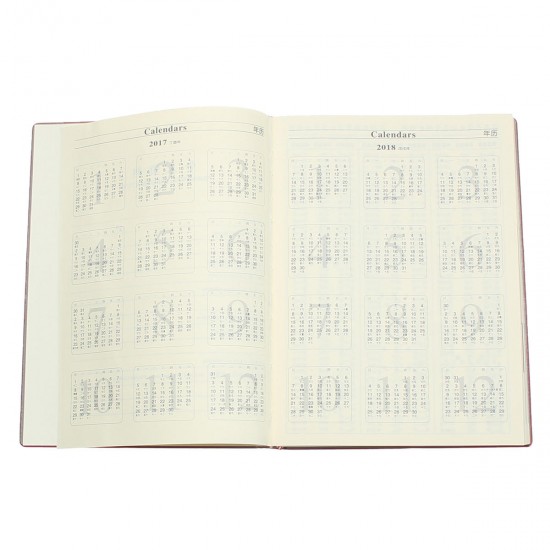 A4 Planner Synthetic Leather Loose Leaf Weekly Notebook with 180 Sheets