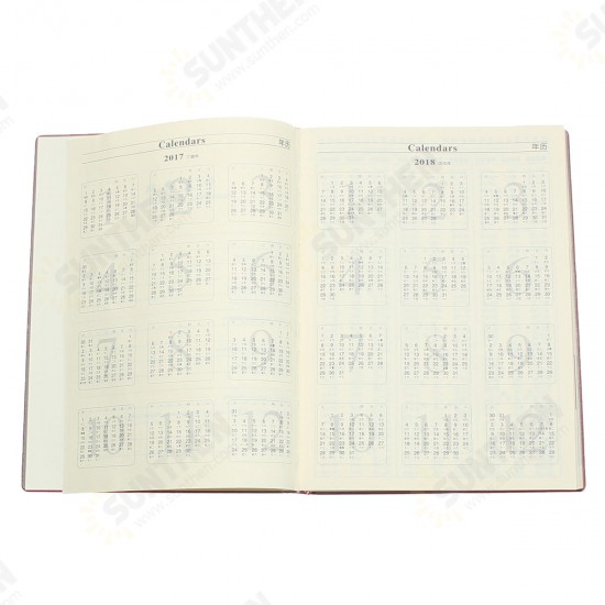 A4 Planner Synthetic Leather Loose Leaf Weekly Notebook with 180 Sheets