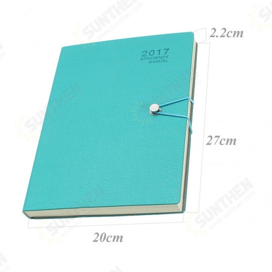 A4 Planner Synthetic Leather Loose Leaf Weekly Notebook with 180 Sheets