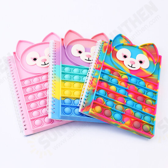 A5 40 Push Up Notebook Silicone Stress Relief Bubble Diary Book for Students Adults Office School