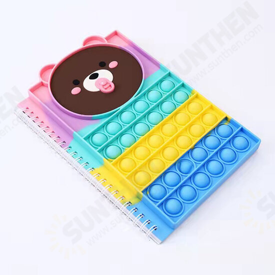 A5 40 Push Up Notebook Silicone Stress Relief Bubble Diary Book for Students Adults Office School