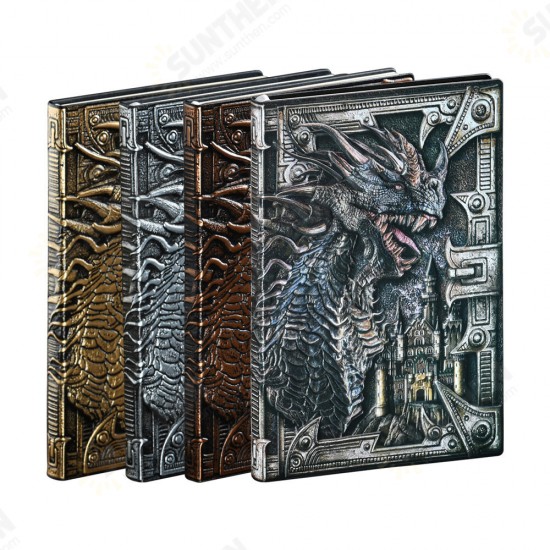 A5 Embossed Dragon Metal Three-Dimensional Diary Notebook Record Book Travel Diary Hand Book Birthday Gift Office Stationery