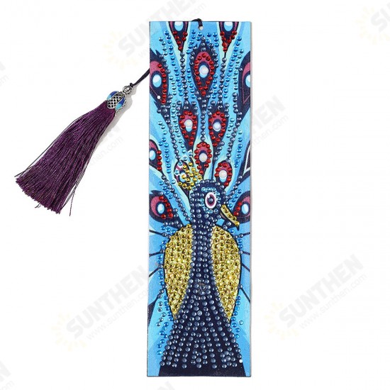 DIY Beaded Bookmarks 5D Diamond Painting Peacock Butterfly Flower Art Craft Embroidery Stitch Kit Handmade Gifts