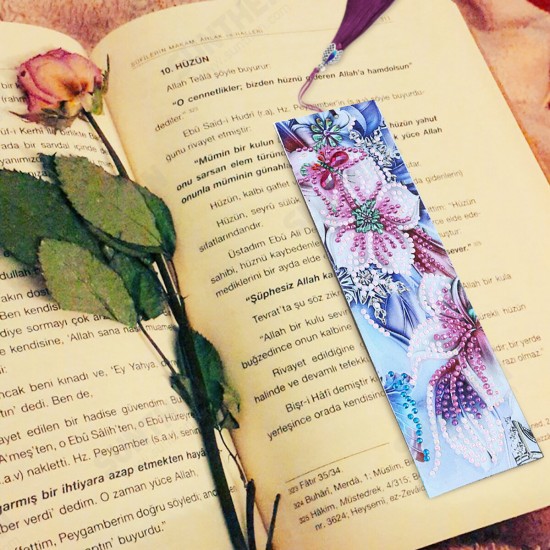 DIY Beaded Bookmarks 5D Diamond Painting Peacock Butterfly Flower Art Craft Embroidery Stitch Kit Handmade Gifts