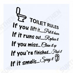 DIY Toilet Rules Bathroom Toilet Wall Sticker Vinyl Art Decals Home Office Decoration DIY Toilet Rules Bathroom Toilet Wall Sticker Vinyl Art Decals Home Office Decoration