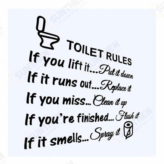 DIY Toilet Rules Bathroom Toilet Wall Sticker Vinyl Art Decals Home Office Decoration