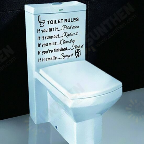 DIY Toilet Rules Bathroom Toilet Wall Sticker Vinyl Art Decals Home Office Decoration