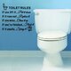 DIY Toilet Rules Bathroom Toilet Wall Sticker Vinyl Art Decals Home Office Decoration