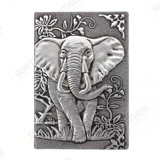 European elephant relief retro notebook gift book PU travel gift 8yue