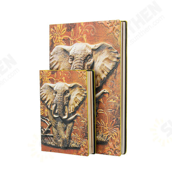 European elephant relief retro notebook gift book PU travel gift 8yue