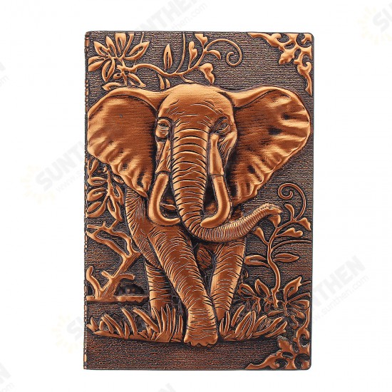 European elephant relief retro notebook gift book PU travel gift 8yue