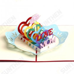 GFM2050R 3D Mother's Day Greeting Cards I Love Mom Flower Heart-shape Paper Handmade Anniversary Birthday Card Gifts for Mother Mom GFM2050R 3D Mother's Day Greeting Cards I Love Mom Flower Heart-shape Paper Handmade Anniversary Birthday Card Gifts for Mother Mom