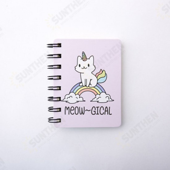 Kawaii Cute Animal Cartoon Rollover Coil Carry Mini Portable Notebook Pocket Notepad School Office Stationery Supplies for students