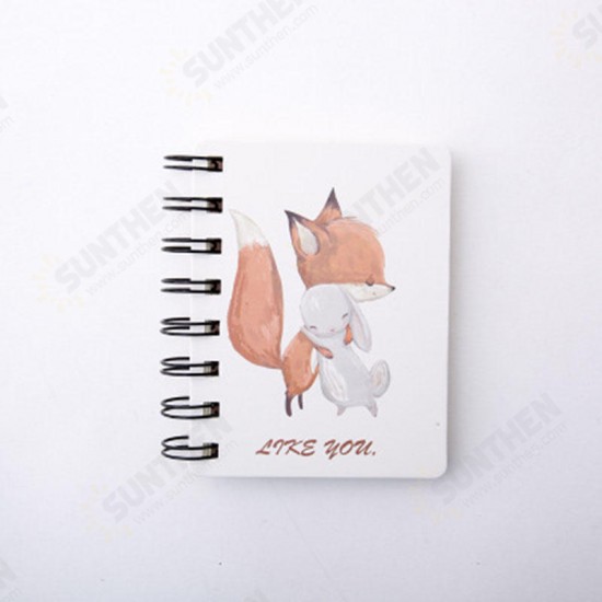 Kawaii Cute Animal Cartoon Rollover Coil Carry Mini Portable Notebook Pocket Notepad School Office Stationery Supplies for students