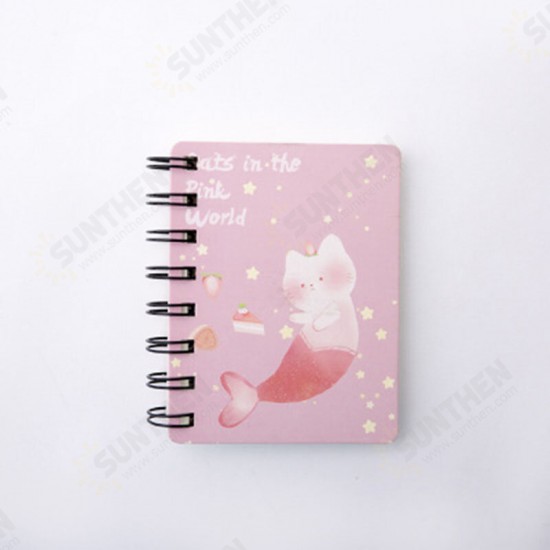 Kawaii Cute Animal Cartoon Rollover Coil Carry Mini Portable Notebook Pocket Notepad School Office Stationery Supplies for students