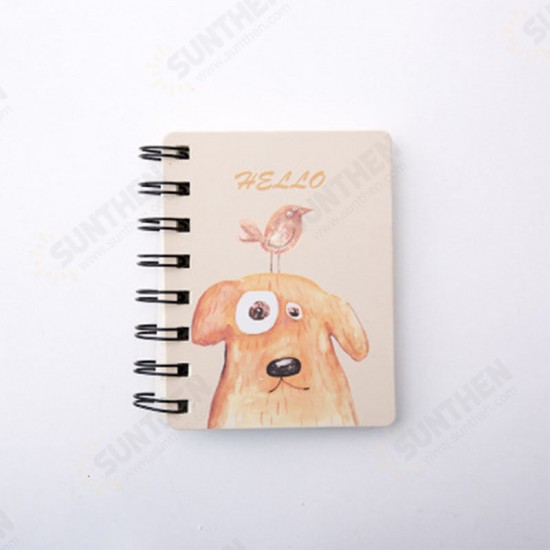 Kawaii Cute Animal Cartoon Rollover Coil Carry Mini Portable Notebook Pocket Notepad School Office Stationery Supplies for students