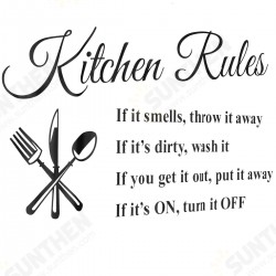 Kitchen Rules Wall Stickers Door Sign Vinyl DIY Wallpaper Wall Decal Home Restaurant Kitchen Wall Decor Kitchen Rules Wall Stickers Door Sign Vinyl DIY Wallpaper Wall Decal Home Restaurant Kitchen Wall Decor