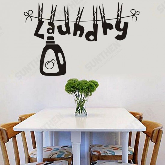 Laundry Room Wall Sticker PVC Waterproof Removable Wall Sticker Painting Home Decor