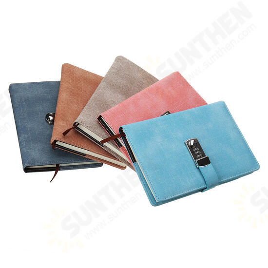 Lockable A5 Diary Notebook Combination Locking PU Journal Writing Notebook Planner Agenda Personal Notepad