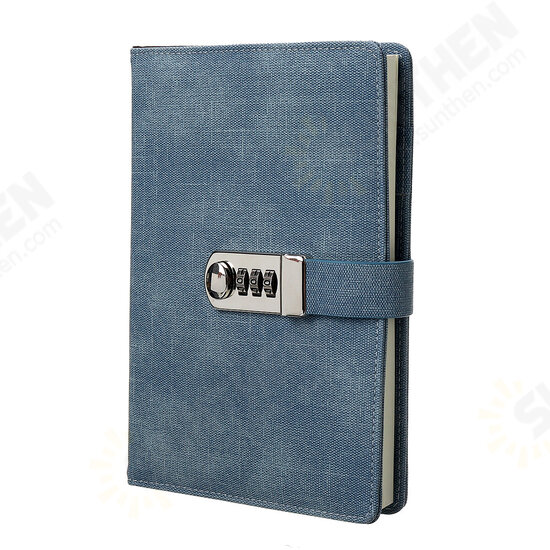 Lockable A5 Diary Notebook Combination Locking PU Journal Writing Notebook Planner Agenda Personal Notepad