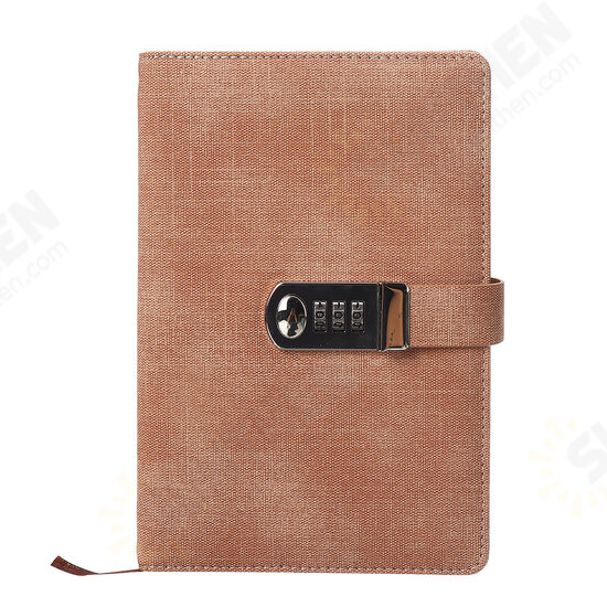 Lockable A5 Diary Notebook Combination Locking PU Journal Writing Notebook Planner Agenda Personal Notepad