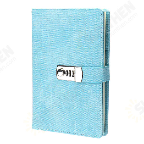 Lockable A5 Diary Notebook Combination Locking PU Journal Writing Notebook Planner Agenda Personal Notepad