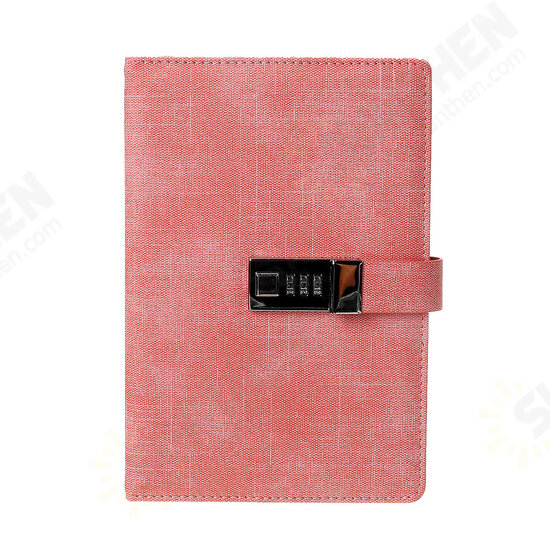 Lockable A5 Diary Notebook Combination Locking PU Journal Writing Notebook Planner Agenda Personal Notepad