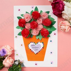 M1642 DIY Handmade 3D Mother's Day Greeting Card Set Carnation Flower Paper Anniversary Birthday Thanksgiving Cards Gifts for Women Mother Mom M1642 DIY Handmade 3D Mother's Day Greeting Card Set Carnation Flower Paper Anniversary Birthday Thanksgiving Cards Gifts for Women Mother Mom