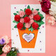 M1642 DIY Handmade 3D Mother's Day Greeting Card Set Carnation Flower Paper Anniversary Birthday Thanksgiving Cards Gifts for Women Mother Mom