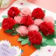 M1642 DIY Handmade 3D Mother's Day Greeting Card Set Carnation Flower Paper Anniversary Birthday Thanksgiving Cards Gifts for Women Mother Mom