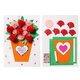 M1642 DIY Handmade 3D Mother's Day Greeting Card Set Carnation Flower Paper Anniversary Birthday Thanksgiving Cards Gifts for Women Mother Mom