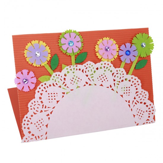 M1418 DIY Handmade Mother's Day Greeting Card Set Flower Paper Anniversary Birthday Thanksgiving Cards Gifts for Women Mother Mom