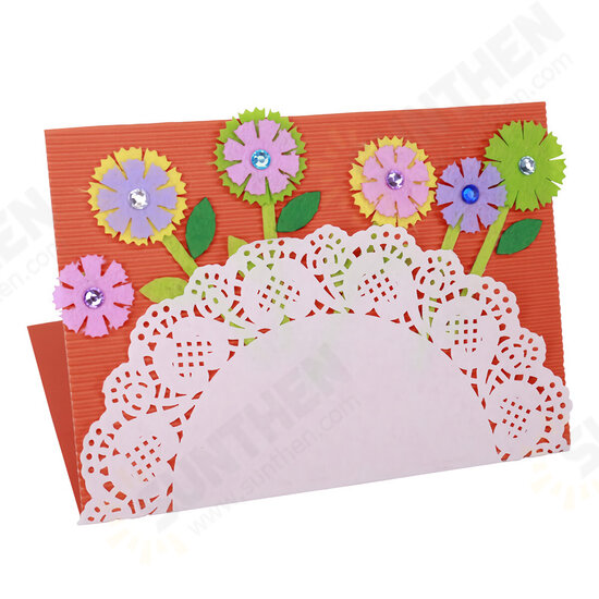 M1418 DIY Handmade Mother's Day Greeting Card Set Flower Paper Anniversary Birthday Thanksgiving Cards Gifts for Women Mother Mom