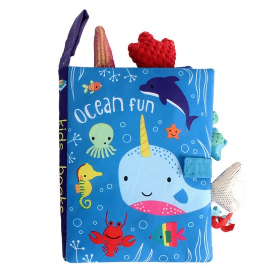 Multifunctional Tail Cloth Book Educational Toy Book Tear-proof Inner Sound Paper Cover Baby Enlightenment Learning Book