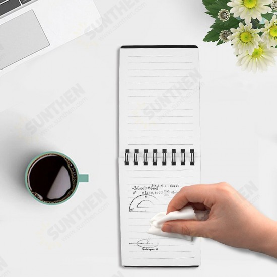 Erasable Notebook A7 Smart Paper APP Cloud Backup Portable Diary Office School Black +White Cover 2PCS