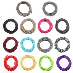 10M 2 Cord Color Vintage Twist Braided Fabric Light Cable Electric Wire 10M 2 Cord Color Vintage Twist Braided Fabric Light Cable Electric Wire