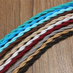 10M Vintage 2 Core Twist Braided Fabric Cable Wire Electric Lighting Cord 10M Vintage 2 Core Twist Braided Fabric Cable Wire Electric Lighting Cord